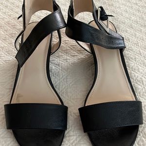 Black ankle strap wedge